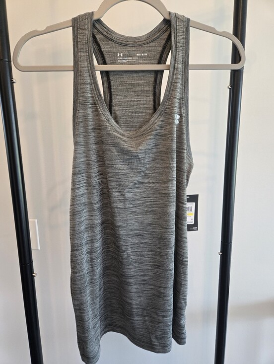 Under Armour Tops - NWT Under Armour Velocity Twist Tank Top Gray Racerback Loose Fit Medium Women